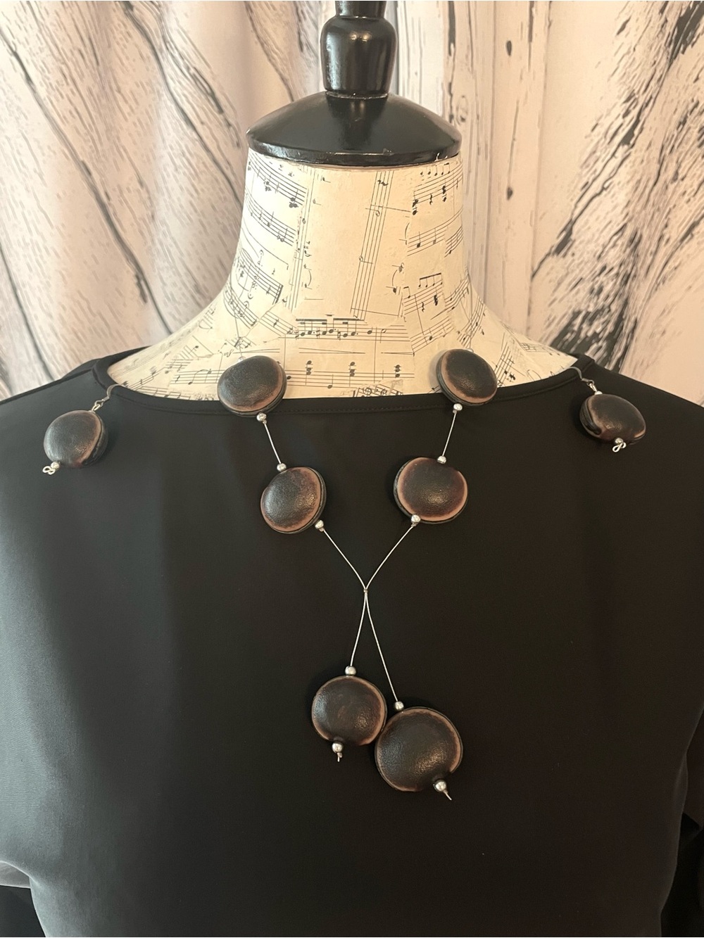 Sea Bean "Hamburger" Mucuna Seed Beads Necklace & Earrings